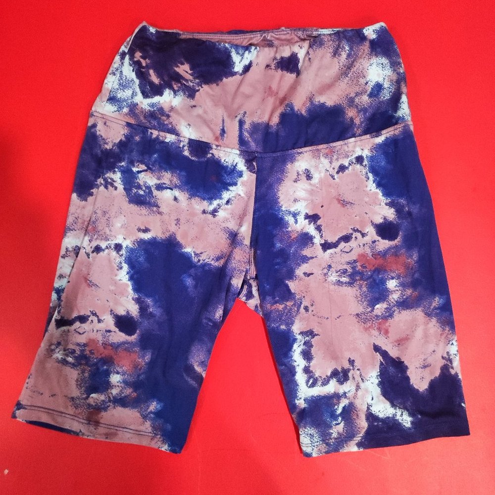 Hot Kiss blue pink tie-dye athletic short women's size L